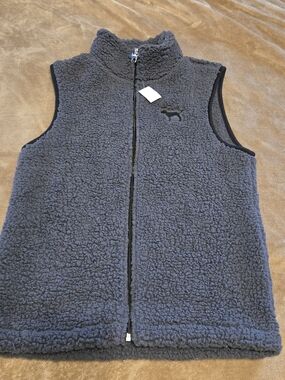 Victoria's Secret Dark Gray Sherpa Vest NWT